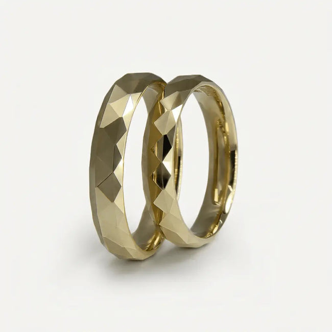 4mm Gold Wedding Band – Multi Faceted – 9ct/14ct/18ct Gold