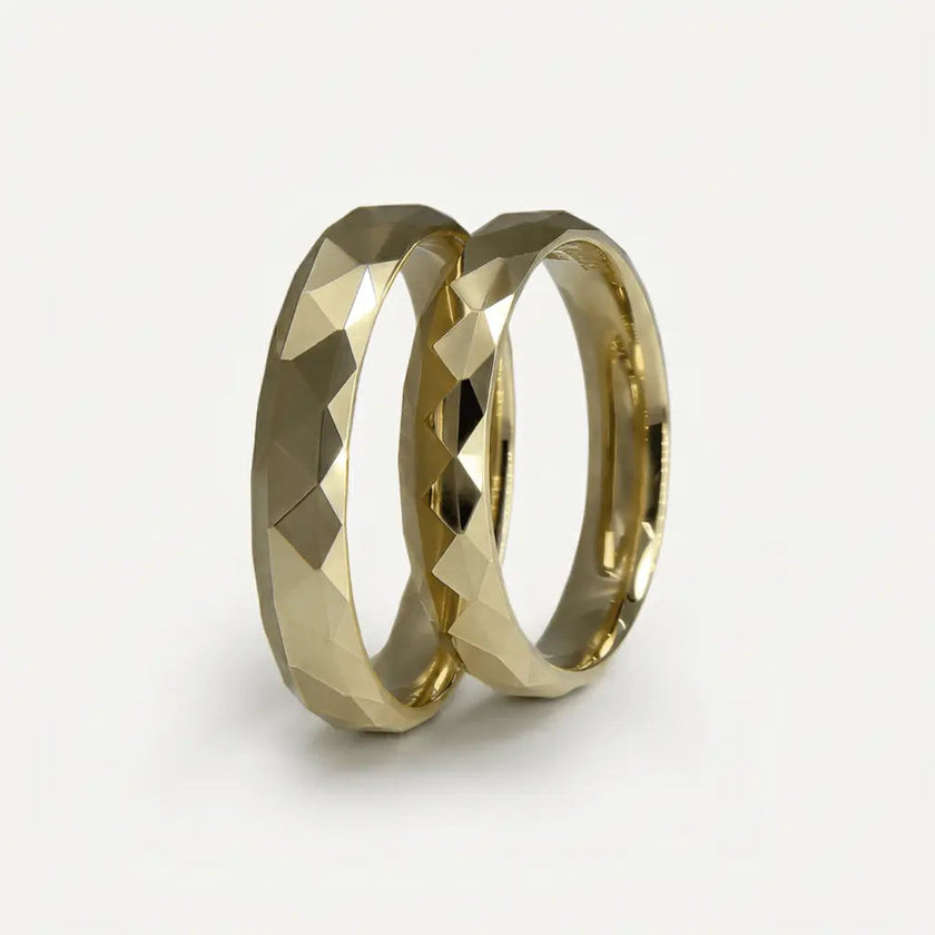 4mm Gold Wedding Band – Multi Faceted – 9ct/14ct/18ct Gold