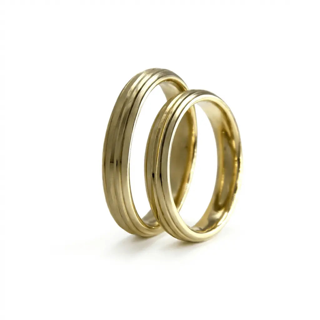 4mm Gold Wedding Band – Satin Finish – 9ct/14ct/18ct Gold