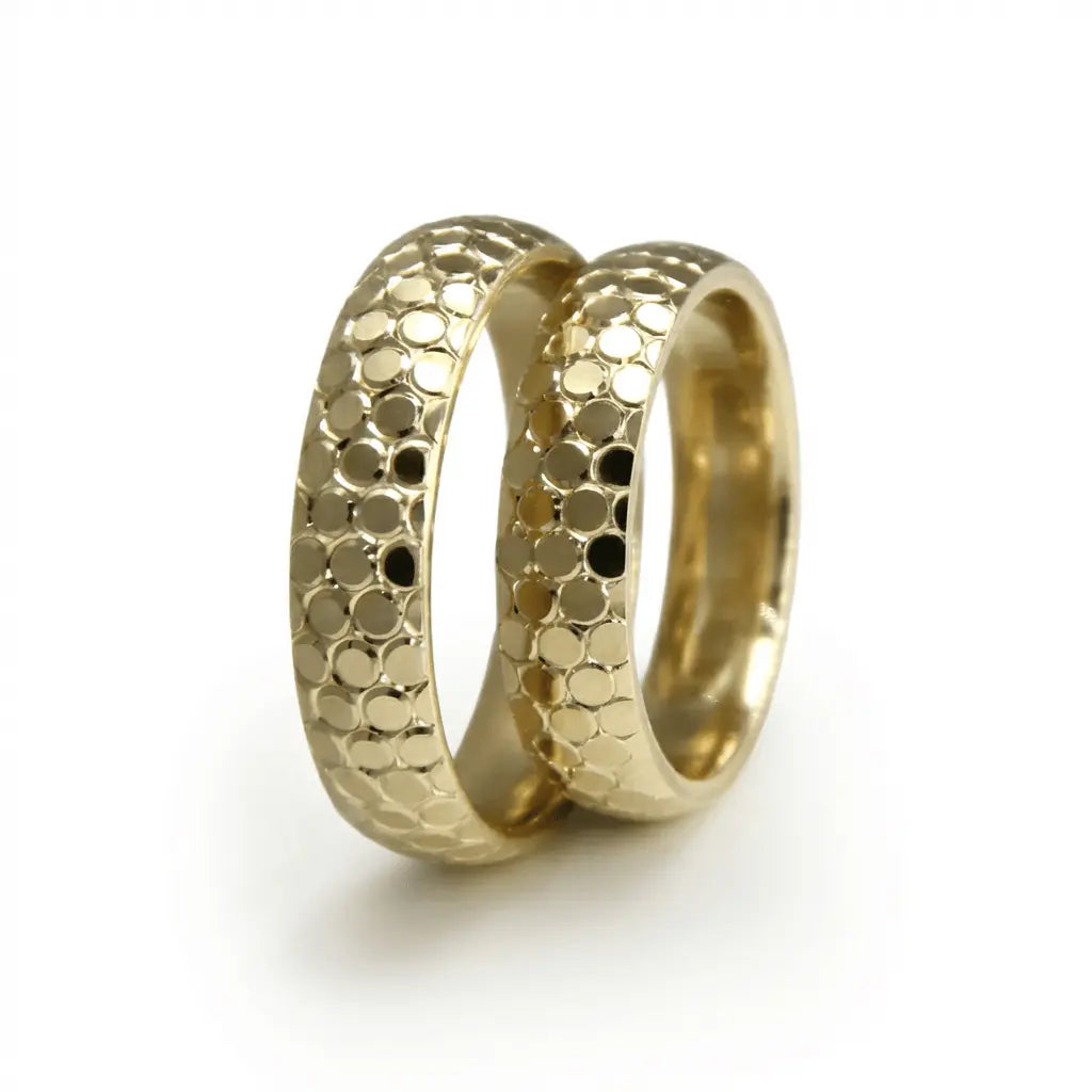 5mm Gold Wedding Band – Honeycomb Faceted – 9ct/14ct/18ct Gold