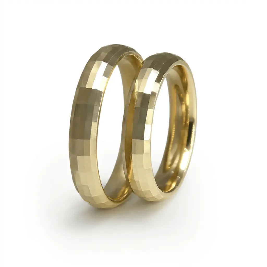 4mm Gold Wedding Band – Square Facet – 9ct/14ct/18ct Gold