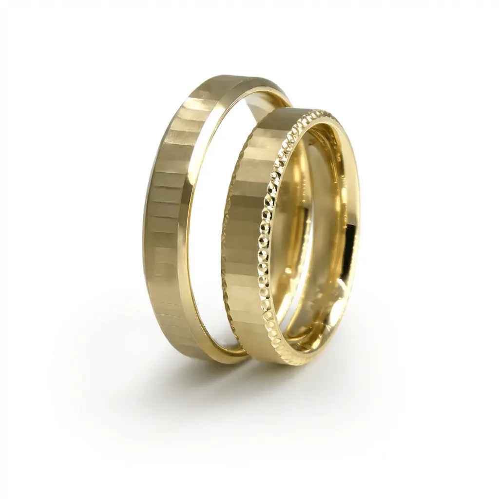 4mm Gold Wedding Band – Minimal Edge Detail – 9ct/14ct/18ct Gold