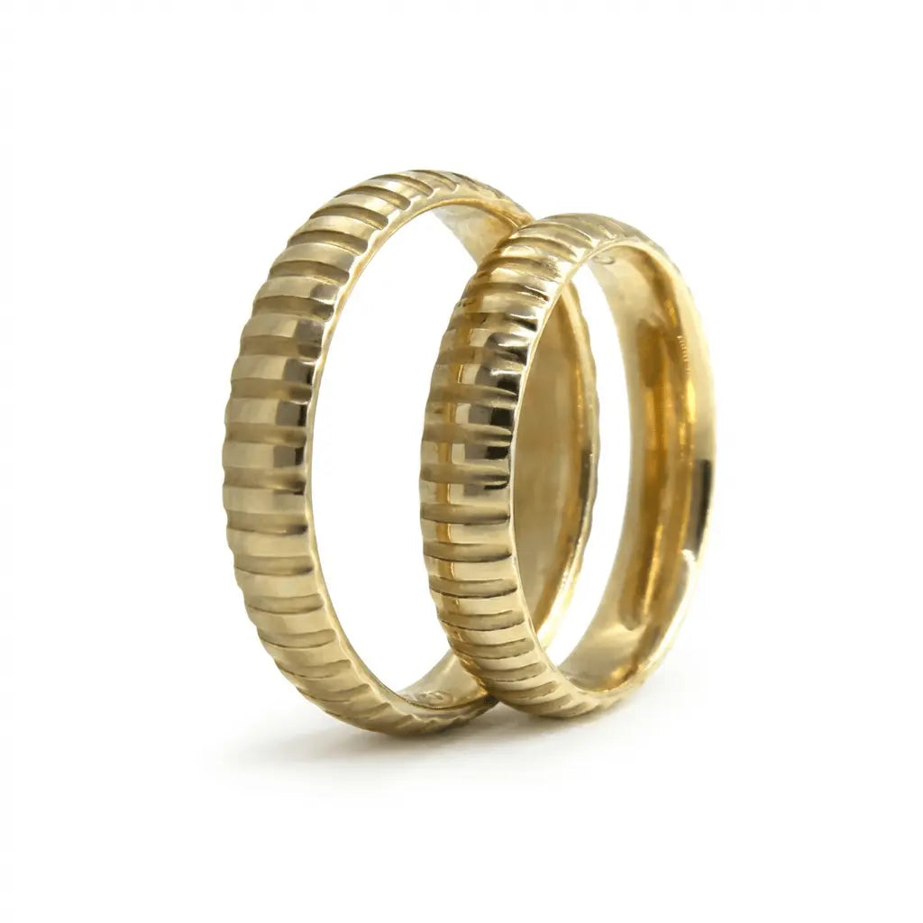 4mm Gold Wedding Band – Gear Cut – 9ct/14ct/18ct Gold