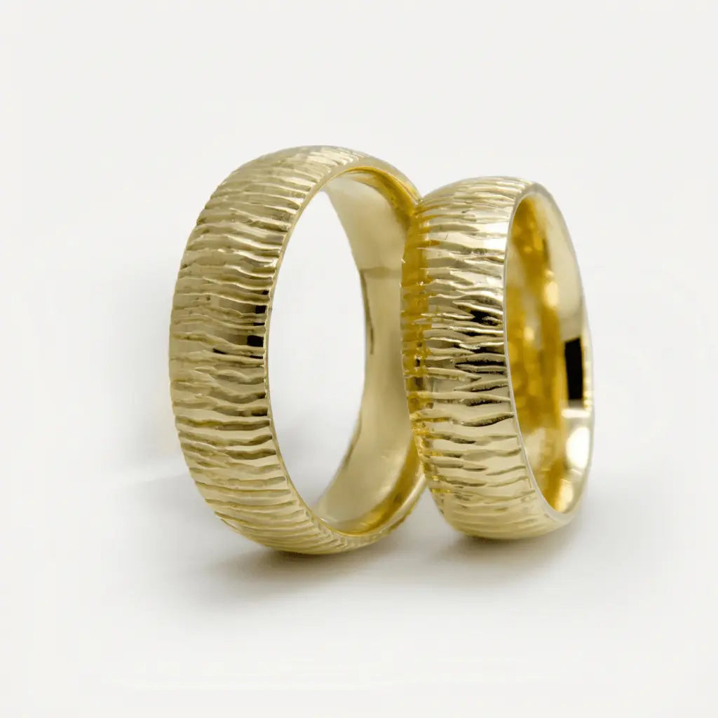 6mm Gold Wedding Band – Organic Ripple – 9ct/14ct/18ct Gold