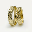 5mm Gold Wedding Band – Geometric Leaf Cut – 9ct/14ct/18ct Gold