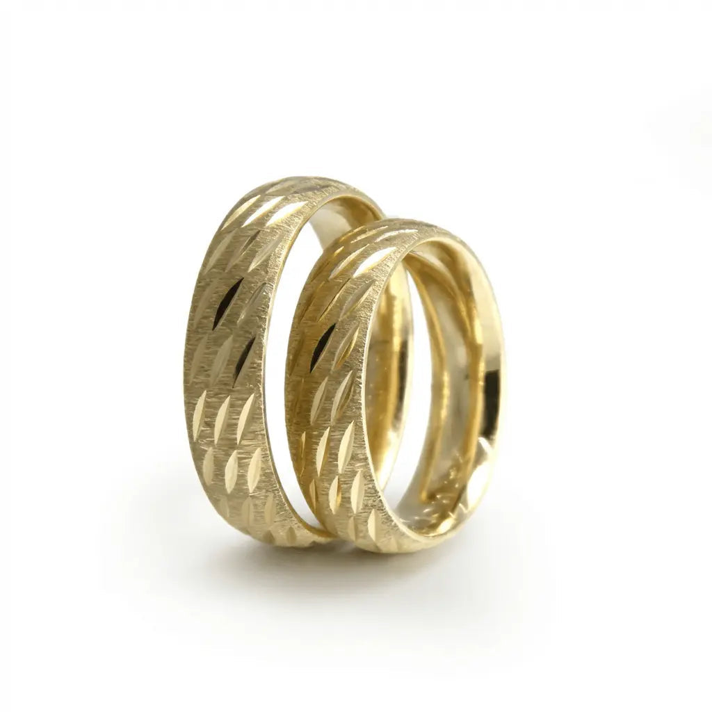 5mm Gold Wedding Band – Leaf Engraved – 9ct/14ct/18ct Gold