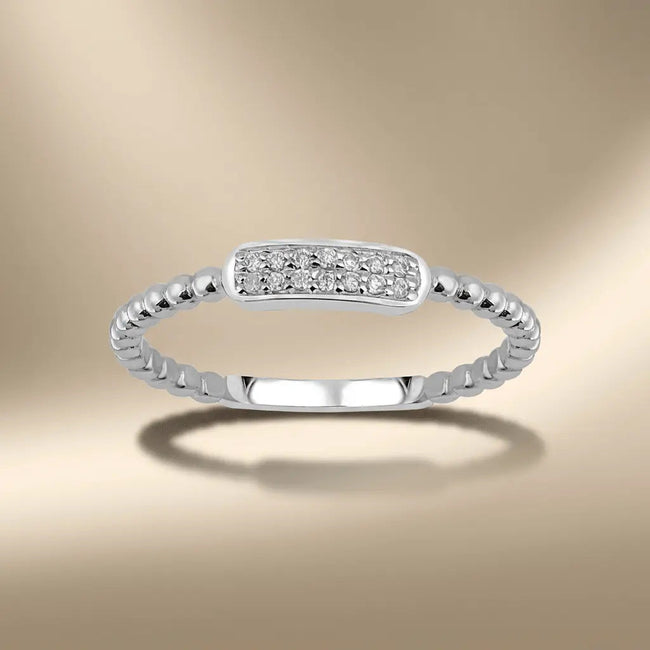 14ct/14K White Gold Natural Diamond Ring – Minimal Diamond Bar