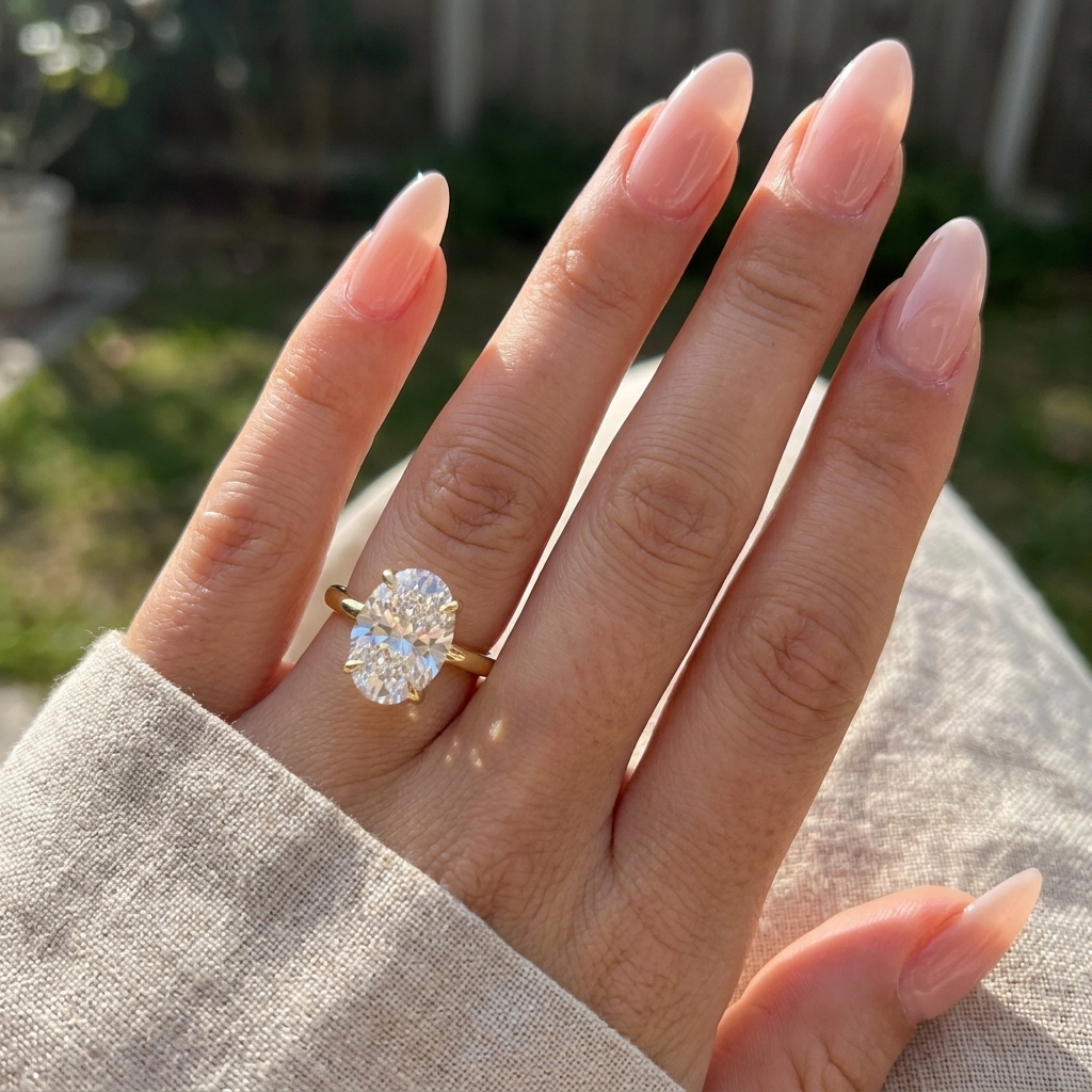 Eva oval cut ring gold