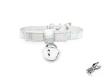 Holographic Silver Bow and Bell Choker