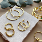 Kea Ridged Gold Hoops