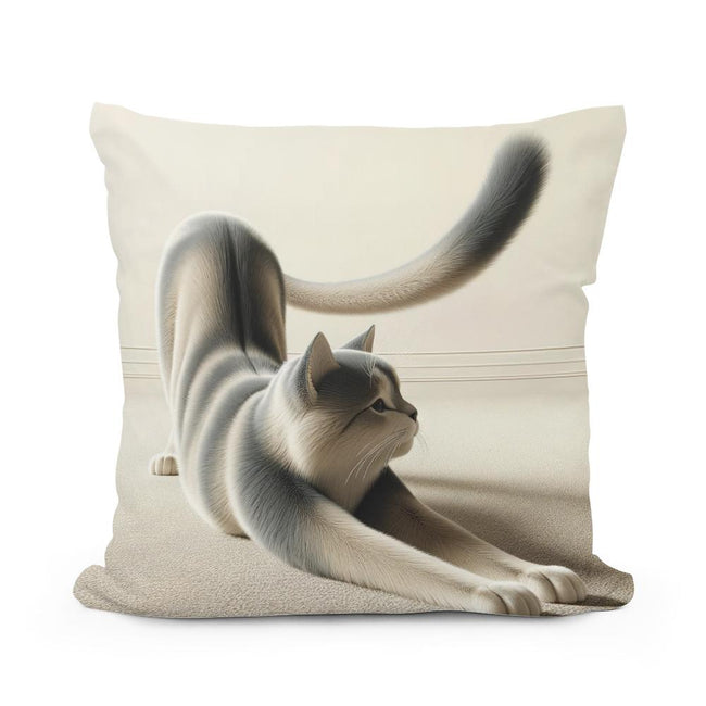 Stretching Cat Baumwollkissen
