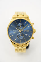 Hugo Boss Men's Watch Associate Yellow Gold Blue HB1513841