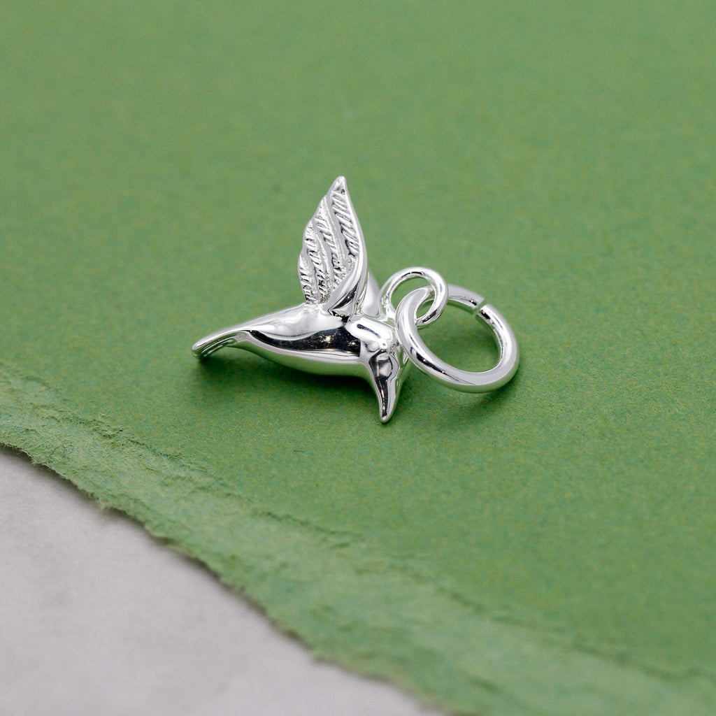 Hummingbird Silver Charm