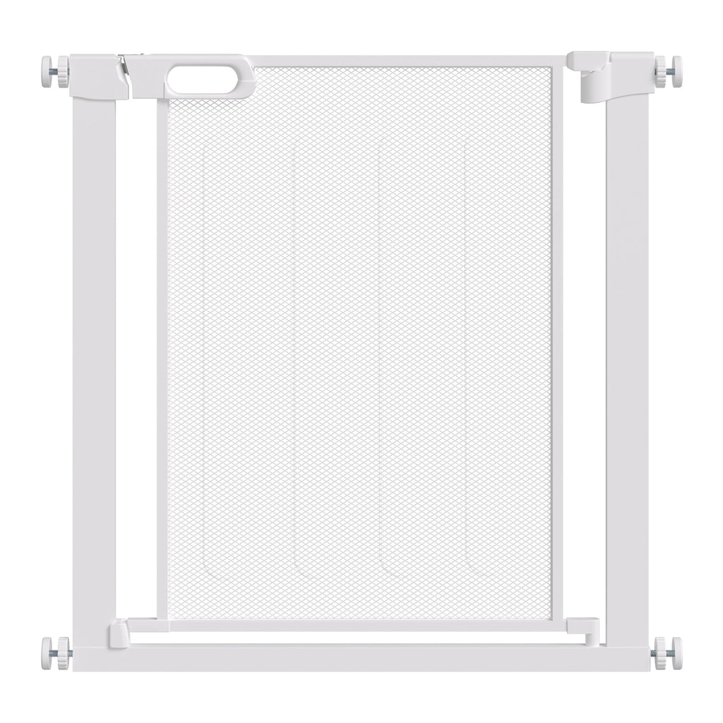 PawHut Pet Safety Gate, for Doorways, Staircases, Hallways, with 75-82cm Adjustable Width - White