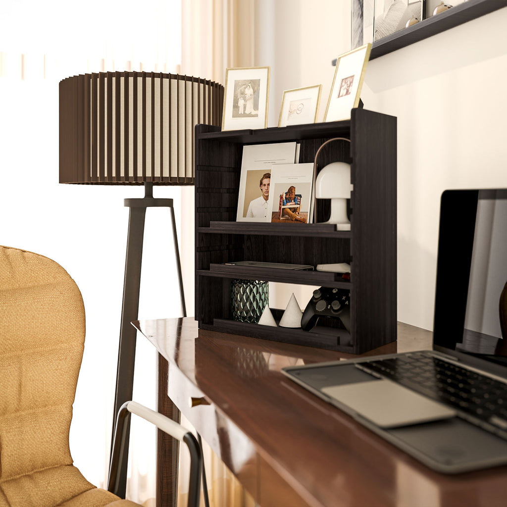 HOMCOM Four-Tier Desktop Organiser - Dark Brown
