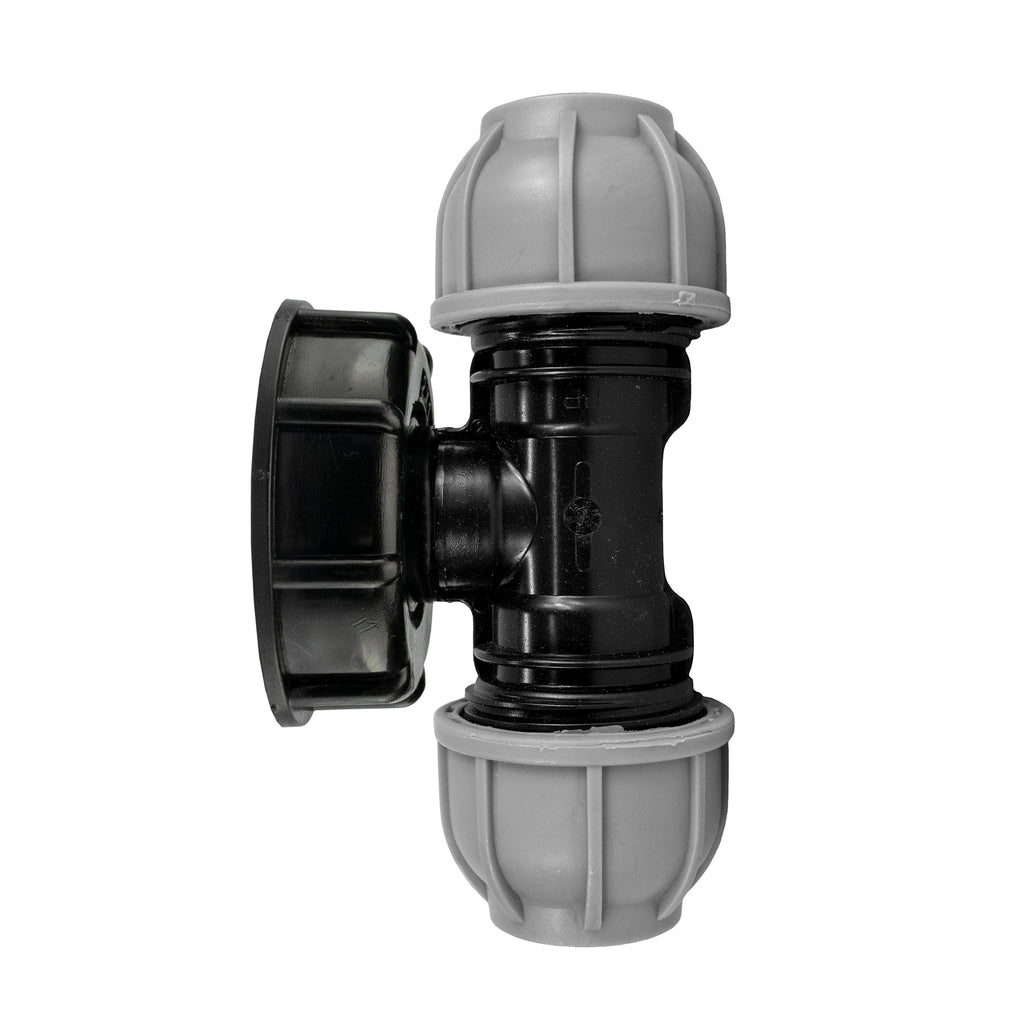 IBC 2” S60X6 Cap with 20mm MDPE Tee