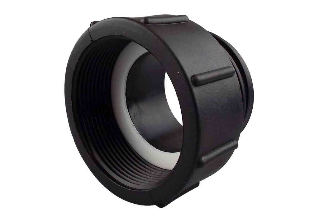 IBC 2” BSPF – S60X6 Cap with S60X6 – ½” BSPF Cap and Lever Tap ½” Barb