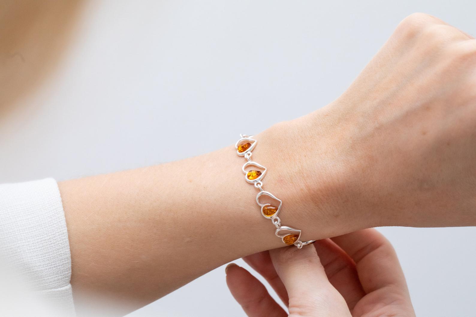 Amber Heart Bracelet