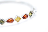 Brazalete geométrico de ámbar multicolor