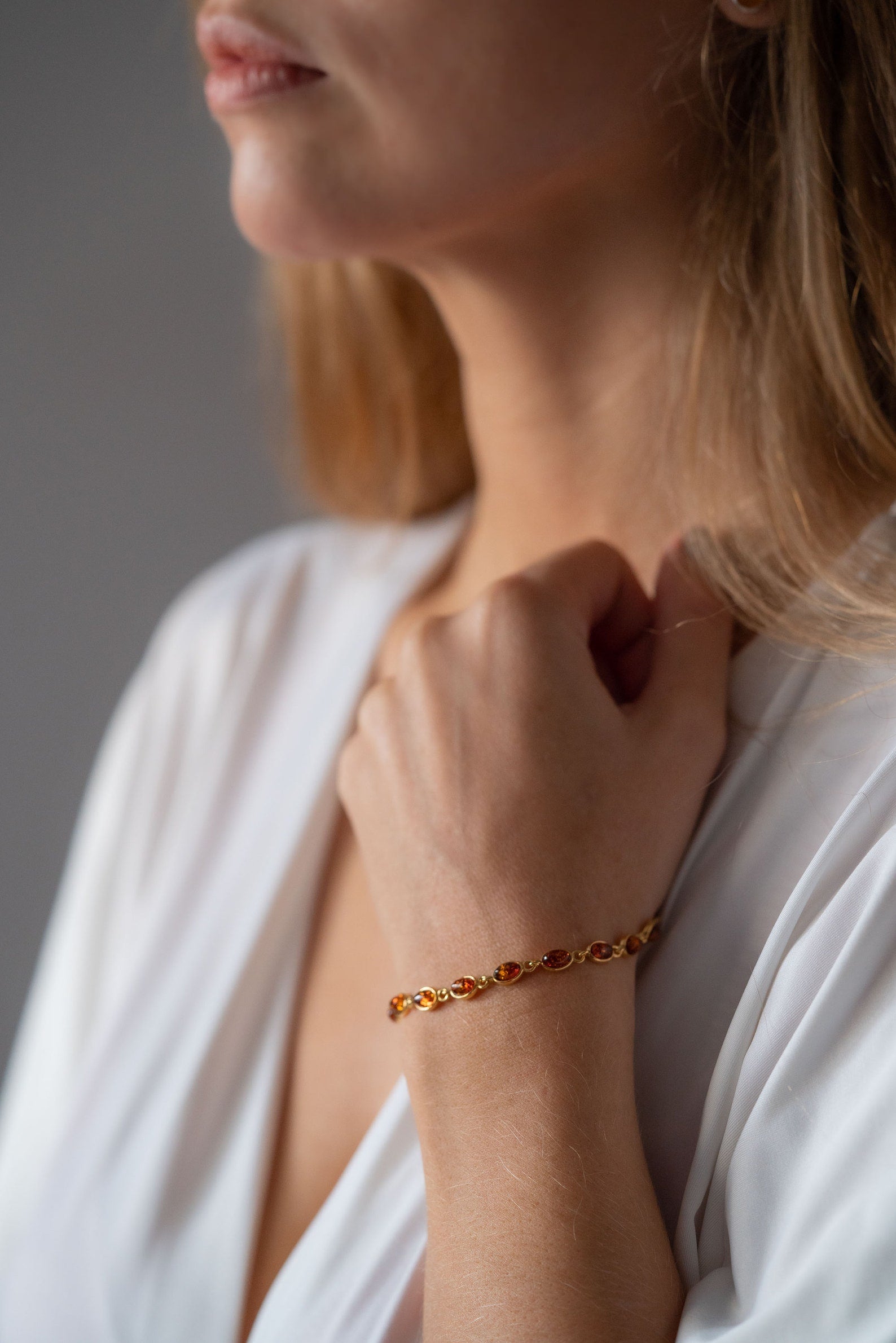 Gold Plated Dainty Oval Bracelet