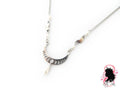 Antique Silver Pearl Moon Necklace