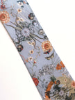 Pale blue silk tie with floral pattern 'Evolution' Men's Luxury Silk necktie