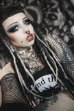 White Leather Studded D and O Ring Choker
