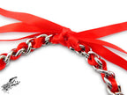 Red Ribbon Chain and Heart Padlock Choker