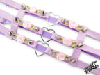 Lavender 3 Strap Heart Ring Garter