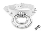 White Studded Double O Ring Choker
