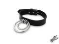 Black Leather Double O Ring Choker