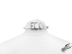 White Faux Leather Studded Heart Ring Choker