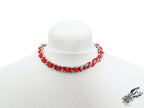 Red Ribbon Chain and Heart Padlock Choker