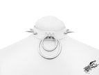 White Studded Double O Ring Choker (Long and Short Spikes)