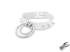 White Studded Double O Ring Choker