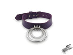Purple Leather Double O Ring Choker