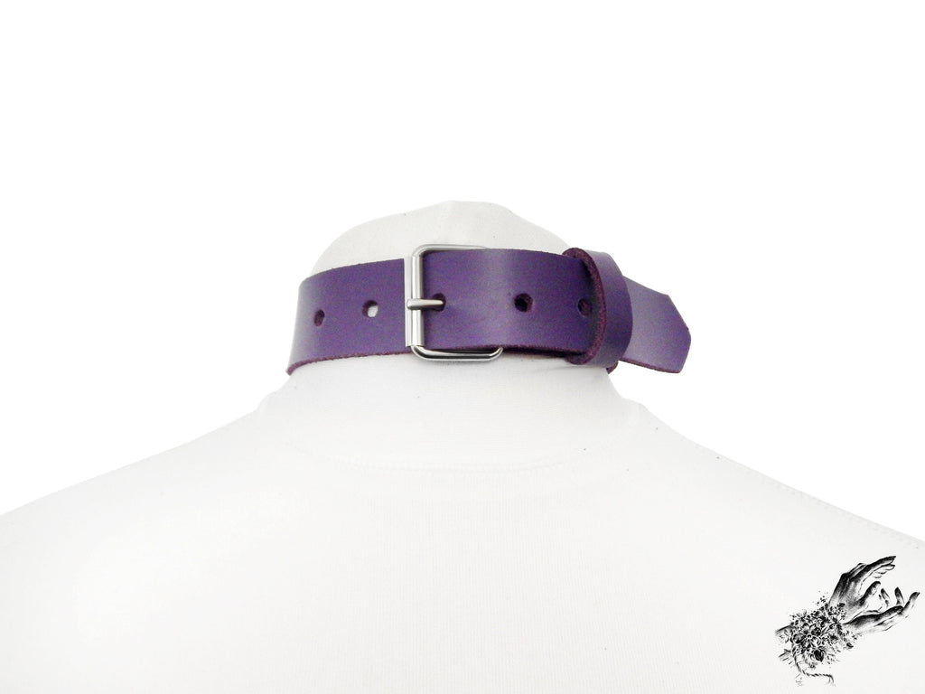 Purple Leather Double O Ring Choker