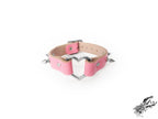 Tobilleras con forma de corazón tachonado rosa