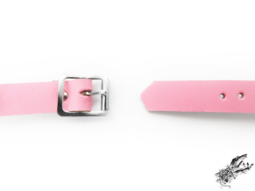 Tobilleras con forma de corazón tachonado rosa