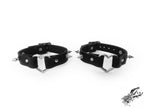 Black Studded Heart Ring Ankle Cuffs