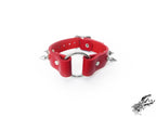 Red Studded O Ring Ankle Cuffs