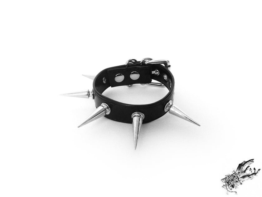 Black Spike Studded Ankle Cuffs
