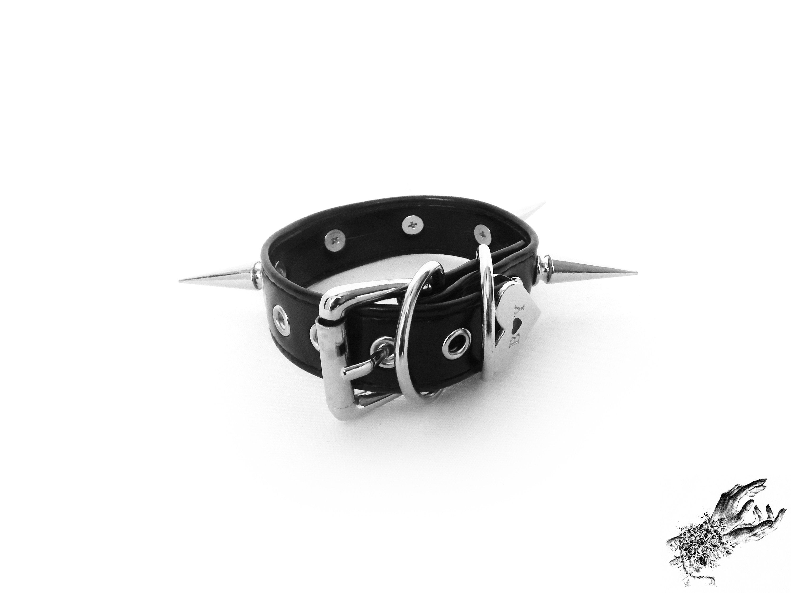 Black Spike Studded Ankle Cuffs