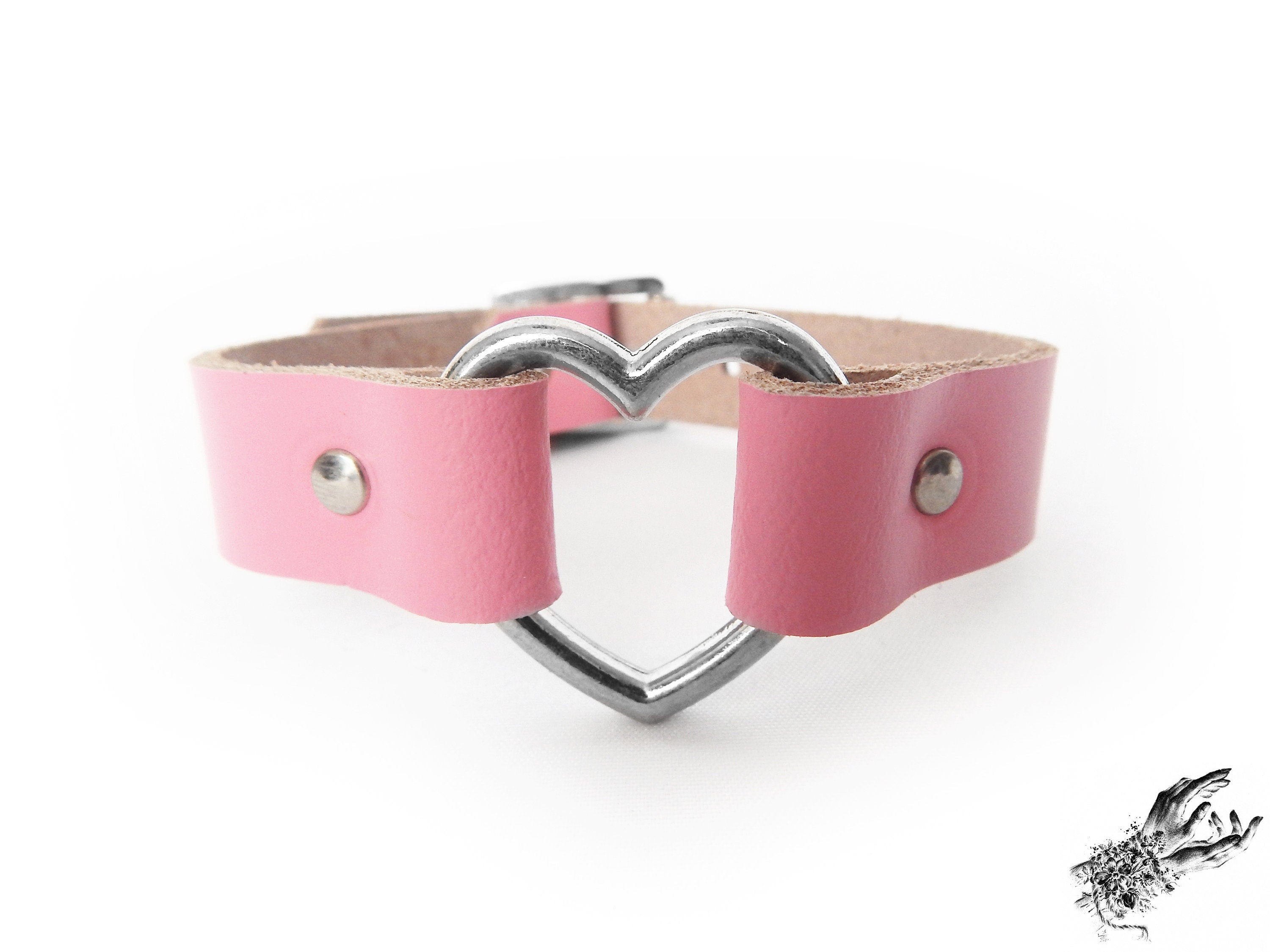 Pink Heart Ring Ankle Cuffs