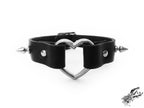 Black Studded Heart Ring Ankle Cuffs