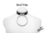 Pink Leather Studded D and O Ring Choker