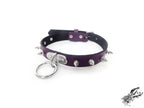 Purple Leather Studded D and O Ring Choker
