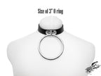 Pink Leather D and O Ring Choker