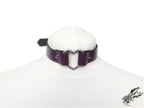 Purple Leather Heart Choker