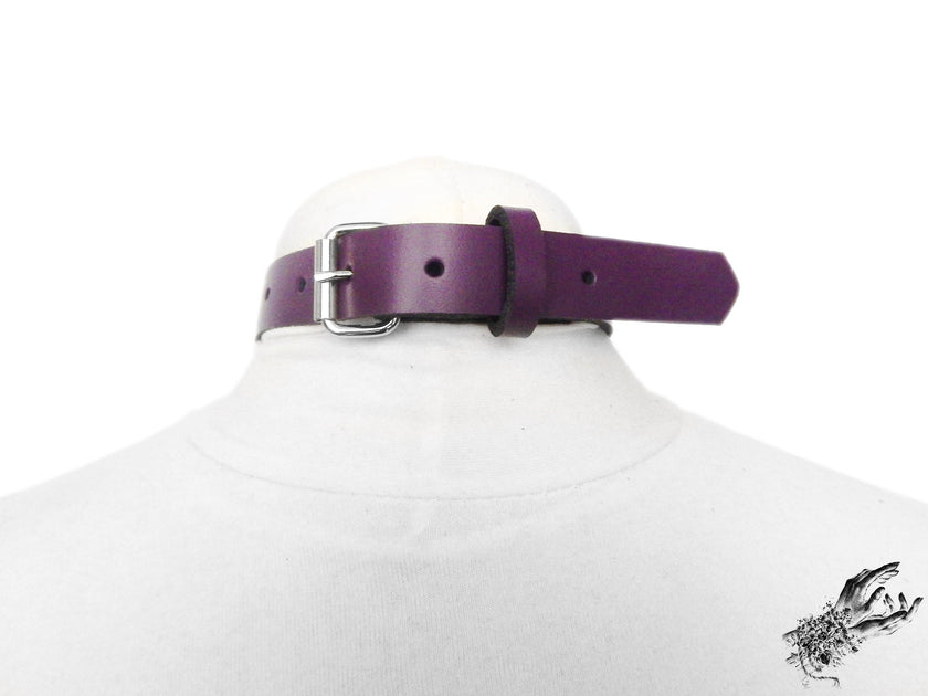 Purple Leather O Ring Choker